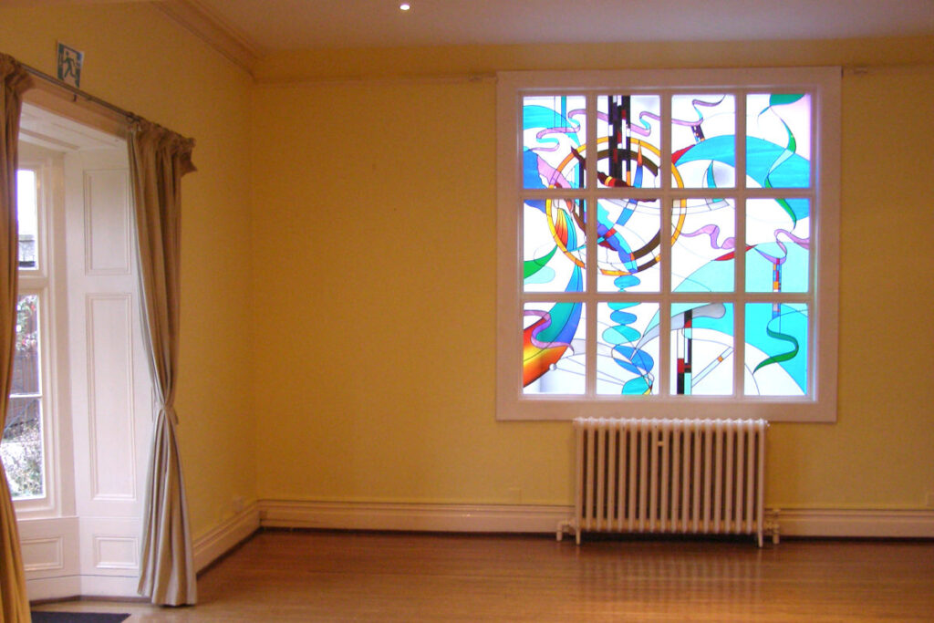 Stained glass window at Dunfield House