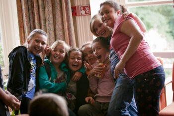Schoolchildren at Dunfield House