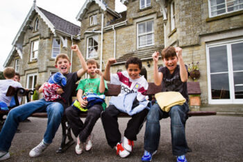 Schoolchildren at Dunfield House